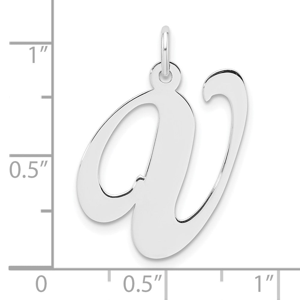 Groß Sterlingsilber Rhodiniert Fantasie Schreibschrift Buchstabe V Initiale Charm