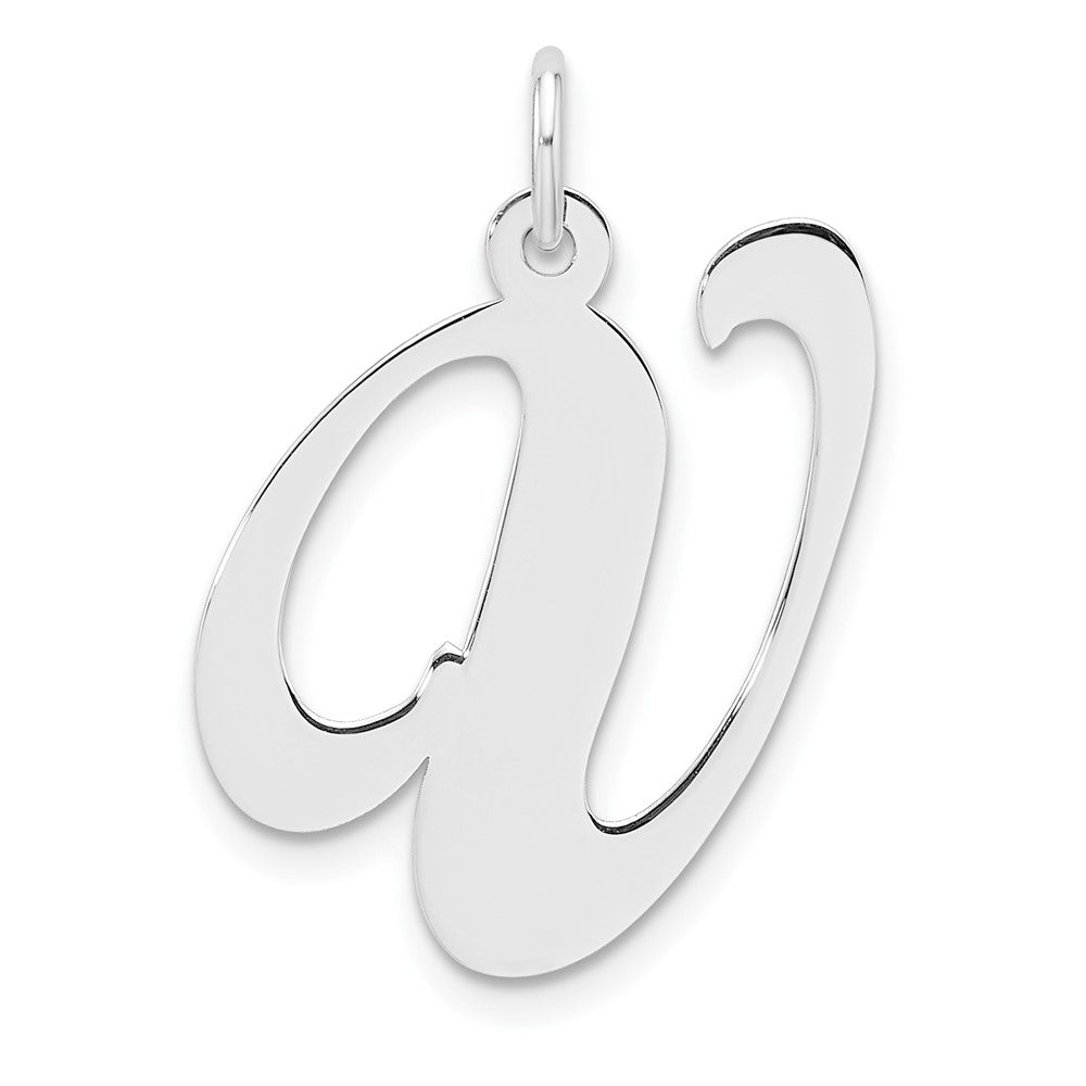 Groß Sterlingsilber Rhodiniert Fantasie Schreibschrift Buchstabe V Initiale Charm