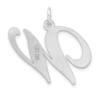Groß Sterlingsilber Rhodiniert Fantasie Schreibschrift Buchstabe W Initiale Charm