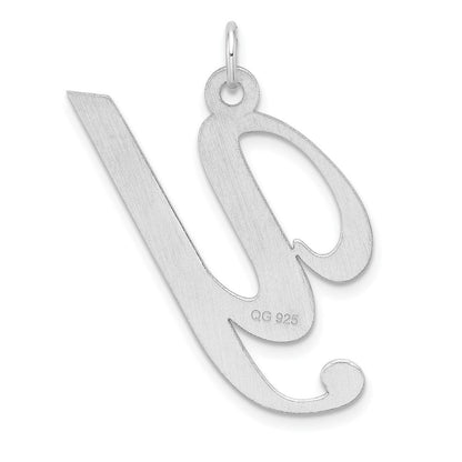 Groß Sterlingsilber Rhodiniert Fantasie Schreibschrift Buchstabe Y Initiale Charm