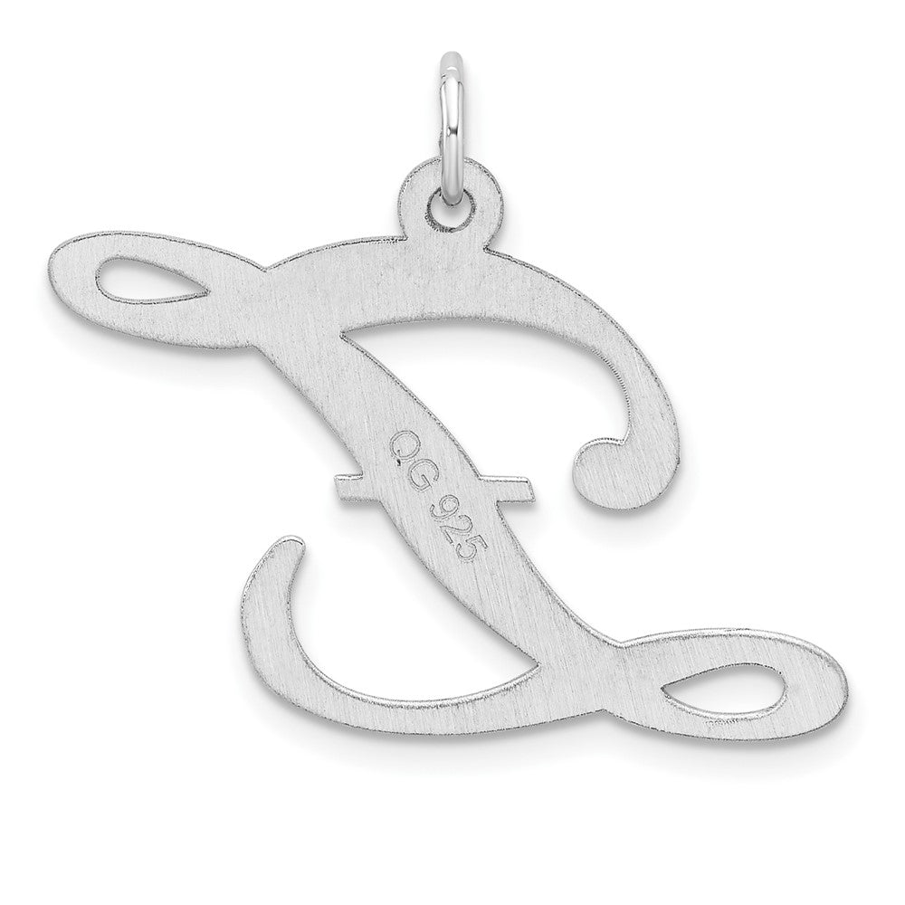 Groß Sterlingsilber Rhodiniert Fantasie Schreibschrift Buchstabe Z Initiale Charm