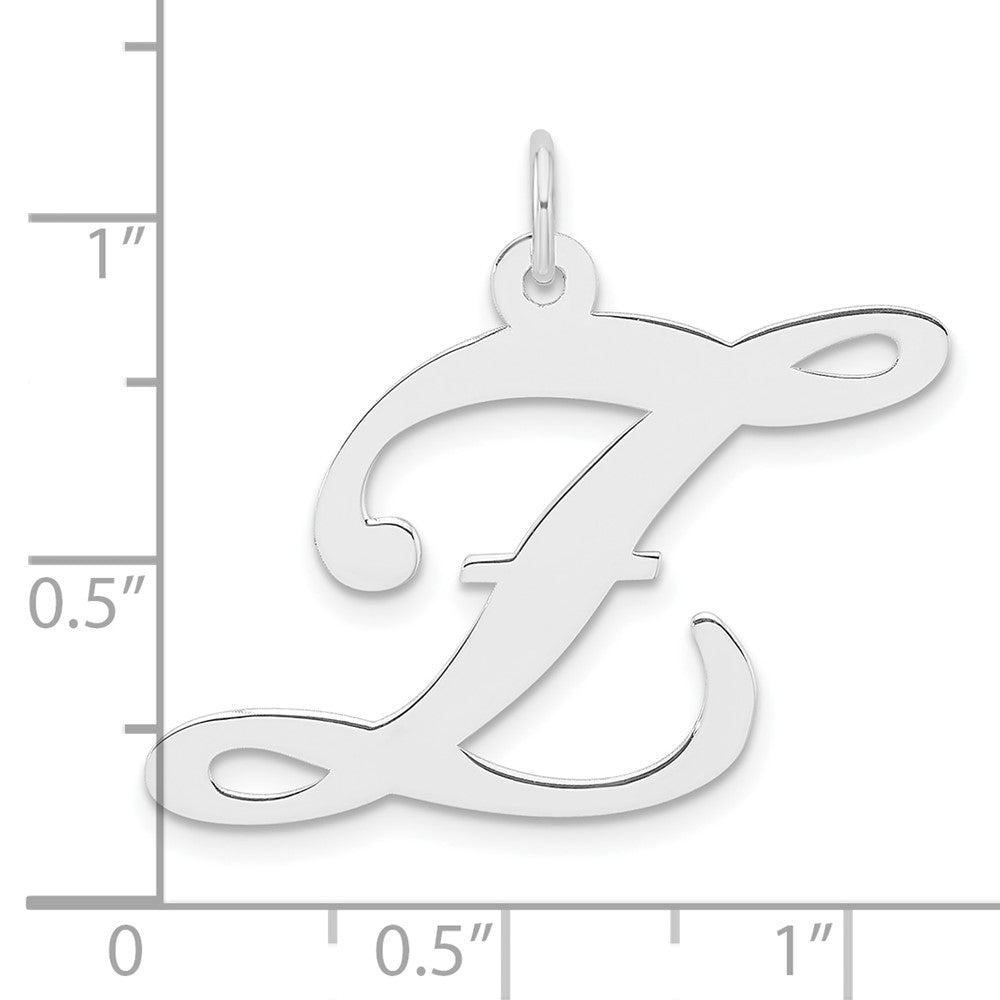 Groß Sterlingsilber Rhodiniert Fantasie Schreibschrift Buchstabe Z Initiale Charm