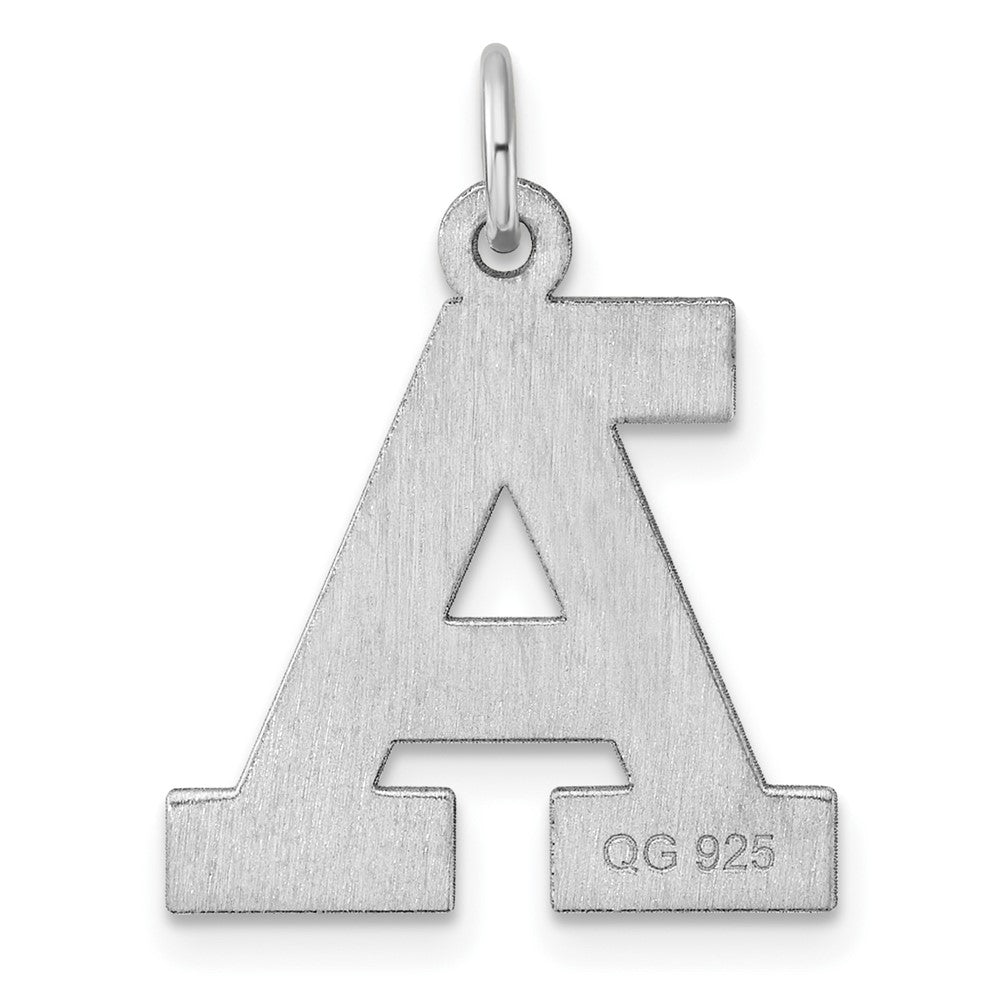 Groß Sterlingsilber Rhodiniert Block Buchstabe Initiale Charm