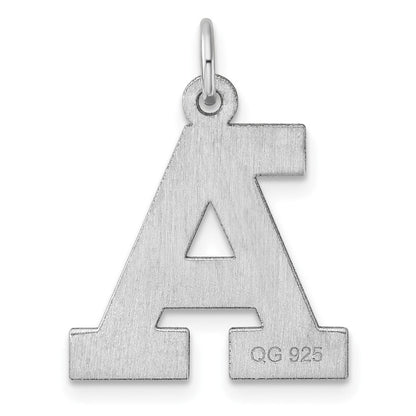 Groß Sterlingsilber Rhodiniert Block Buchstabe Initiale Charm