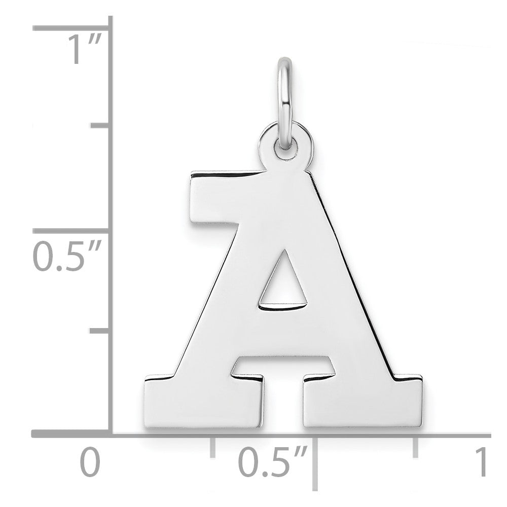 Groß Sterlingsilber Rhodiniert Block Buchstabe Initiale Charm