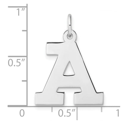 Groß Sterlingsilber Rhodiniert Block Buchstabe Initiale Charm
