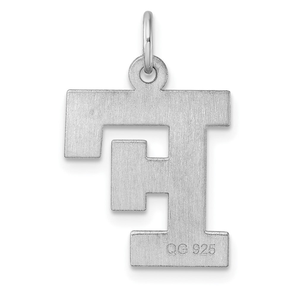 Groß Sterlingsilber Rhodiniert Block Buchstabe F Initiale Charm