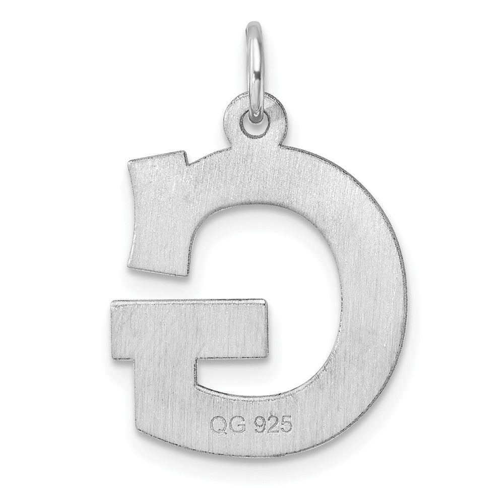 Groß Sterlingsilber Rhodiniert Block Buchstabe G Initiale Charm