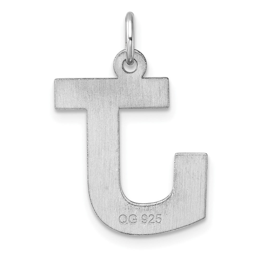 Groß Sterlingsilber Rhodiniert Block Buchstabe J Initiale Charm