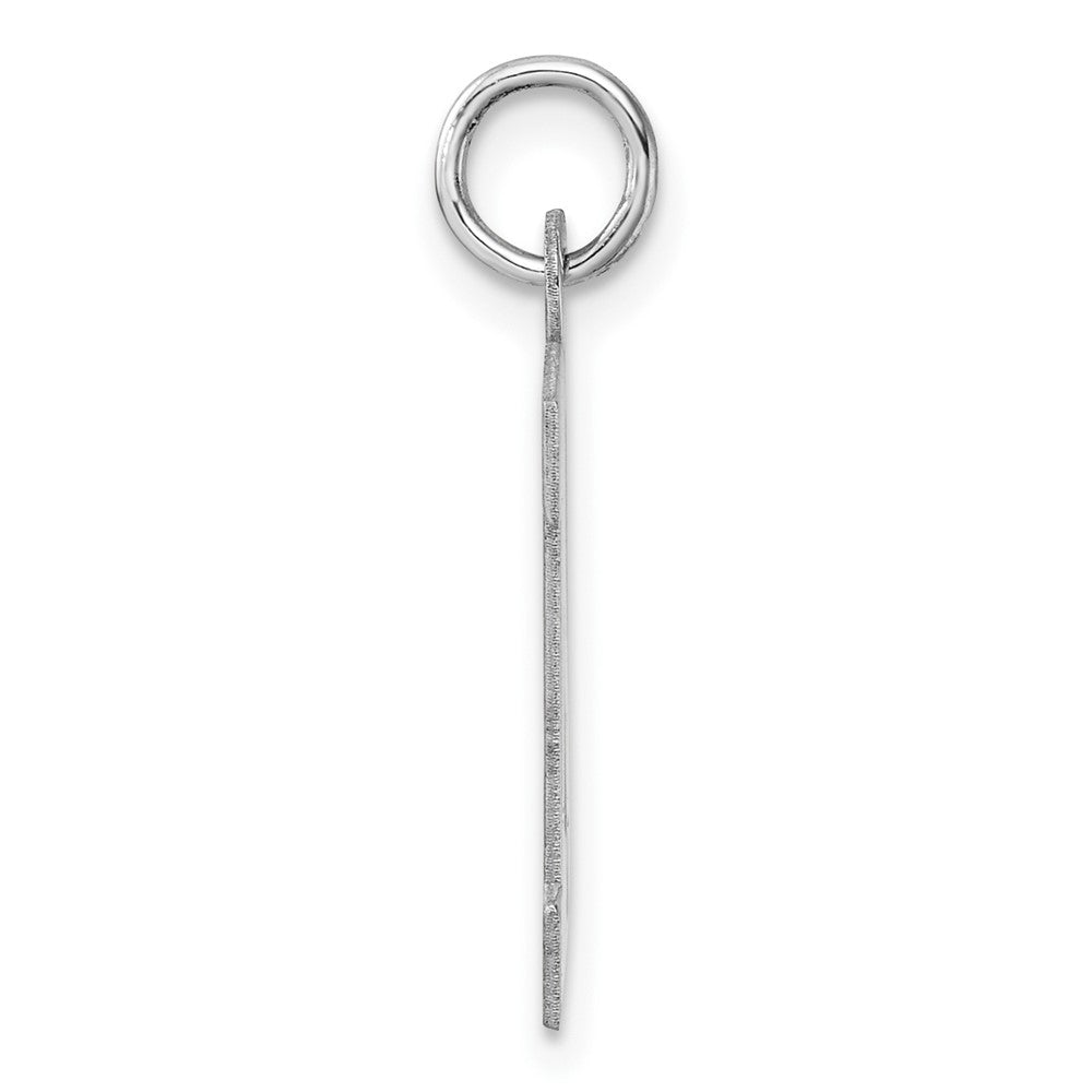 Groß Sterlingsilber Rhodiniert Block Buchstabe N Initiale Charm