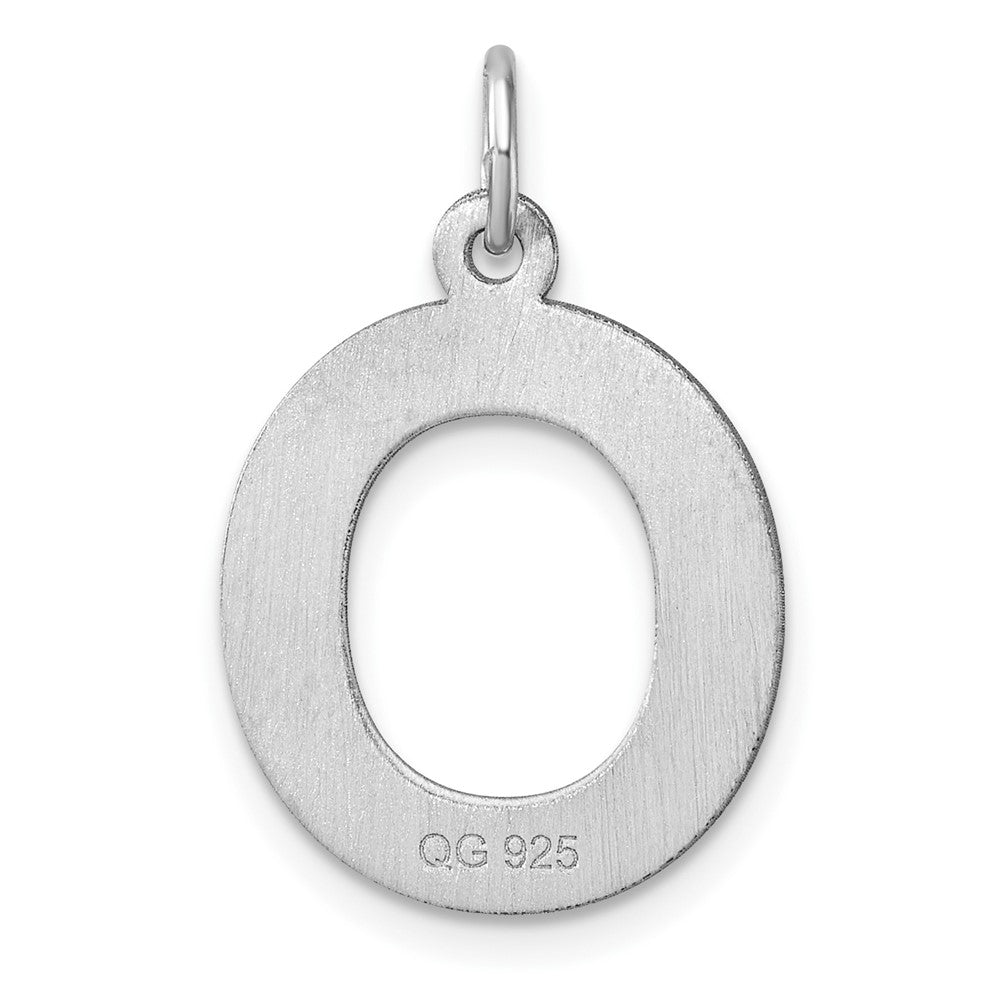 Groß Sterlingsilber Rhodiniert Block Buchstabe O Initiale Charm