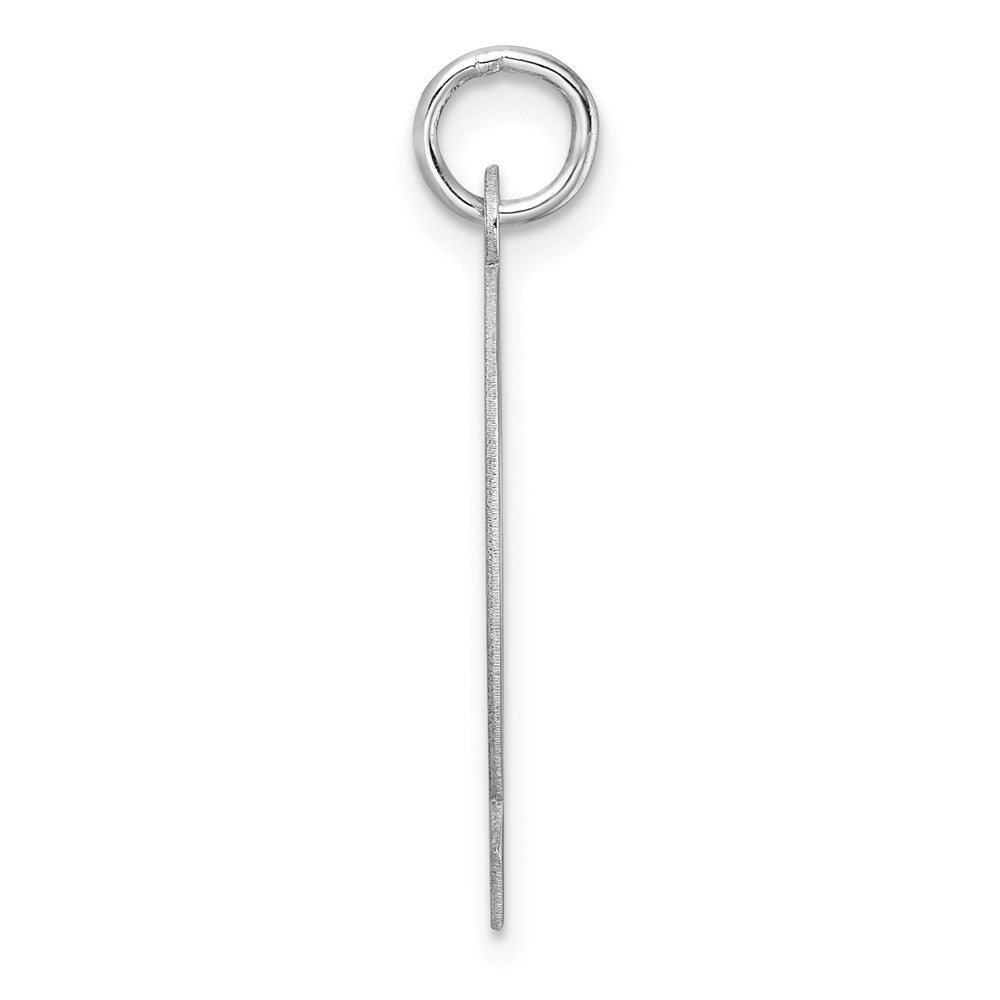 Groß Sterlingsilber Rhodiniert Block Buchstabe Q Initiale Charm