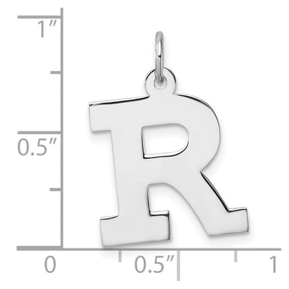 Groß Sterlingsilber Rhodiniert Block Buchstabe R Initiale Charm