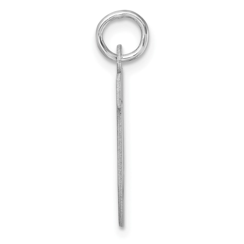 Groß Sterlingsilber Rhodiniert Block Buchstabe U Initiale Charm