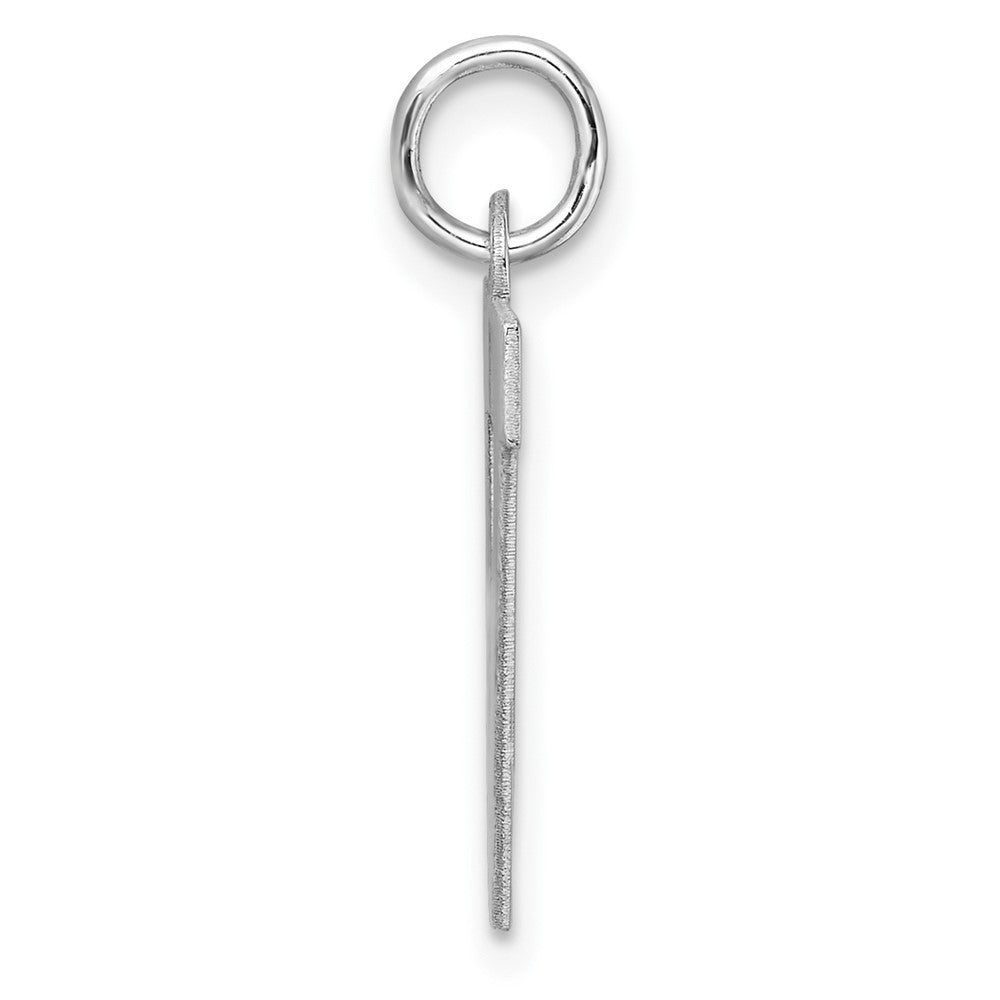 Groß Sterlingsilber Rhodiniert Block Buchstabe V Initiale Charm