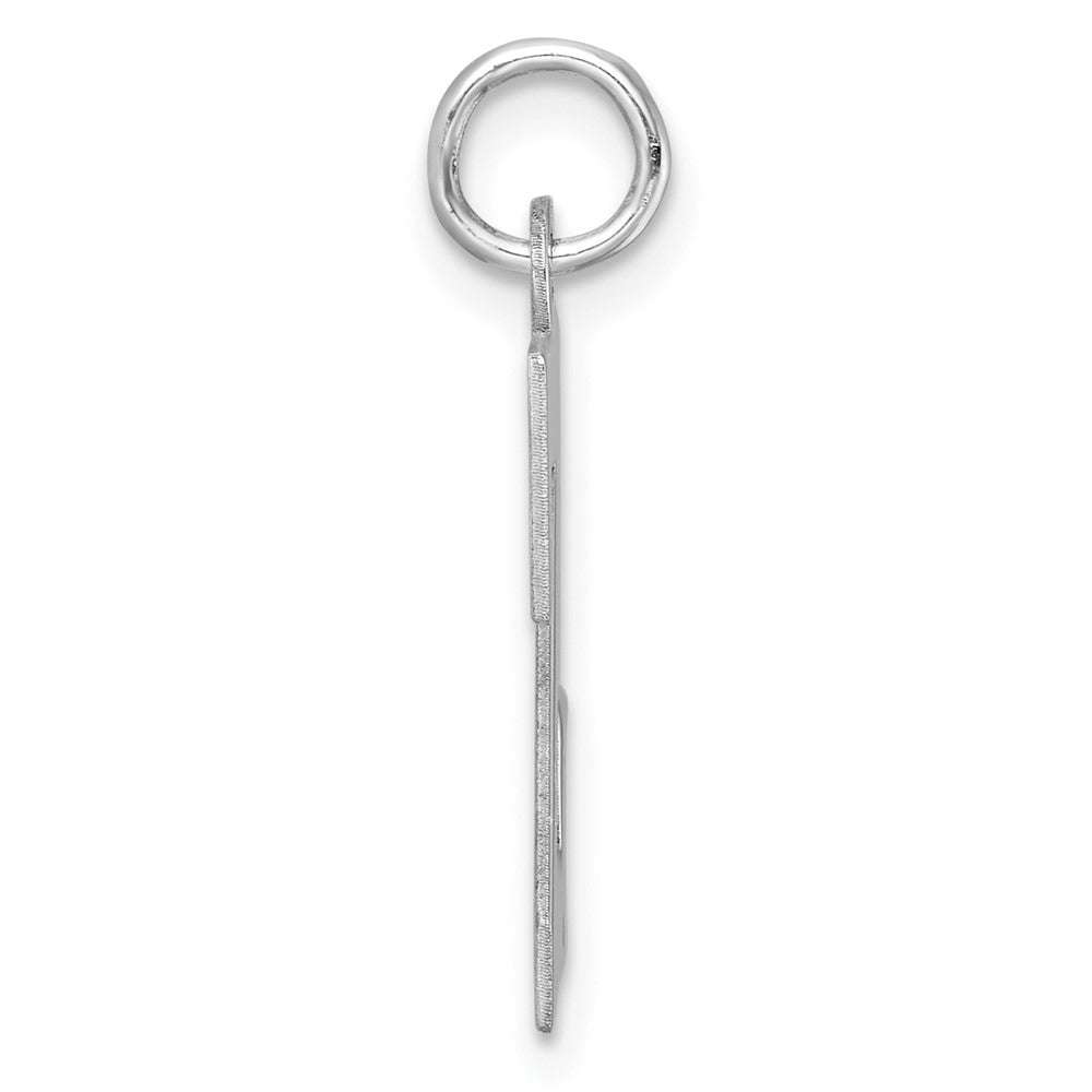 Groß Sterlingsilber Rhodiniert Block Buchstabe Z Initiale Charm