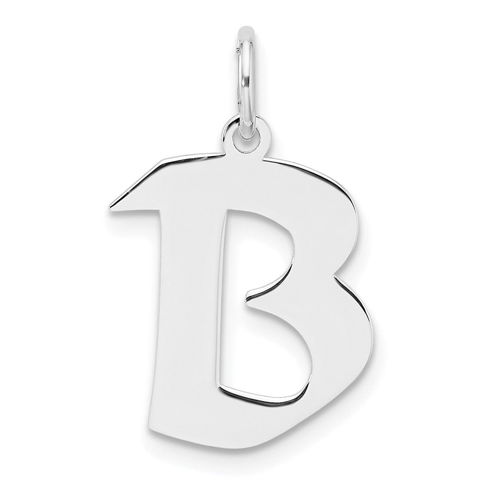Klein Sterlingsilber Rhodiniert Artisan Block Buchstabe B Initiale Charm