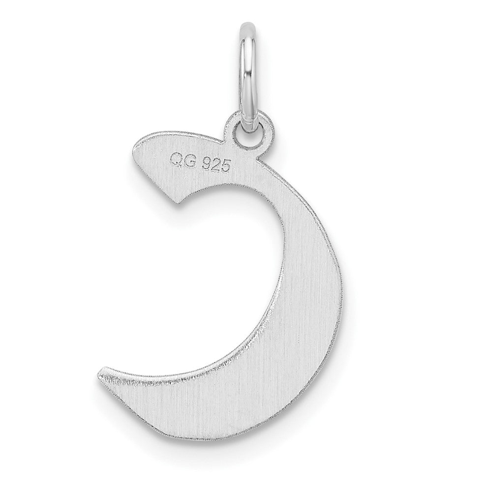 Klein Sterlingsilber Rhodiniert Artisan Block Buchstabe C Initiale Charm