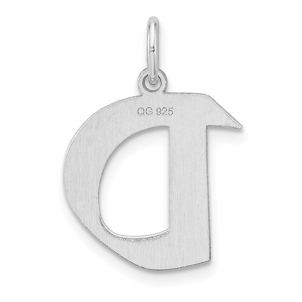 Klein Sterlingsilber Rhodiniert Artisan Block Buchstabe D Initiale Charm