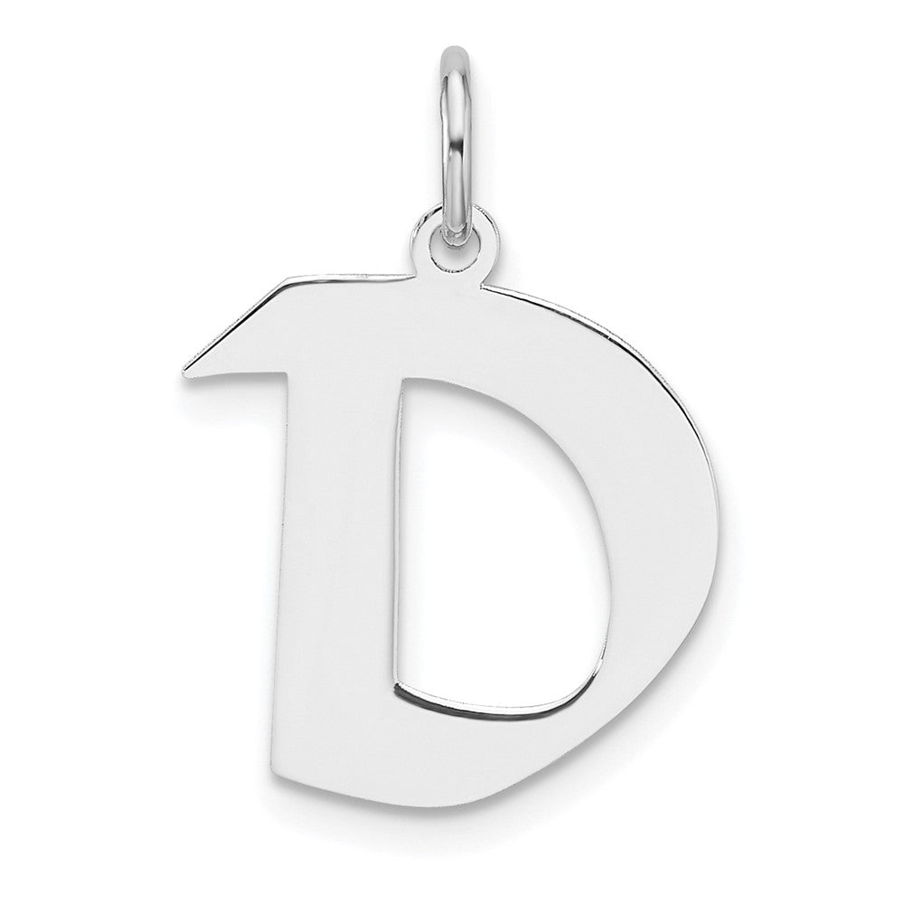 Klein Sterlingsilber Rhodiniert Artisan Block Buchstabe D Initiale Charm