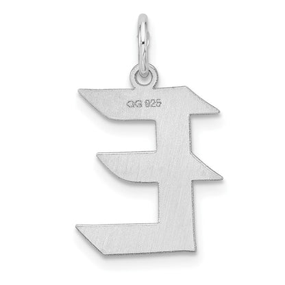 Klein Sterlingsilber Rhodiniert Artisan Block Buchstabe E Initiale Charm