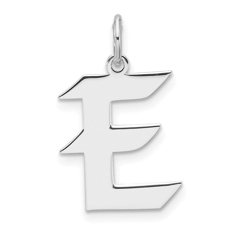 Klein Sterlingsilber Rhodiniert Artisan Block Buchstabe E Initiale Charm