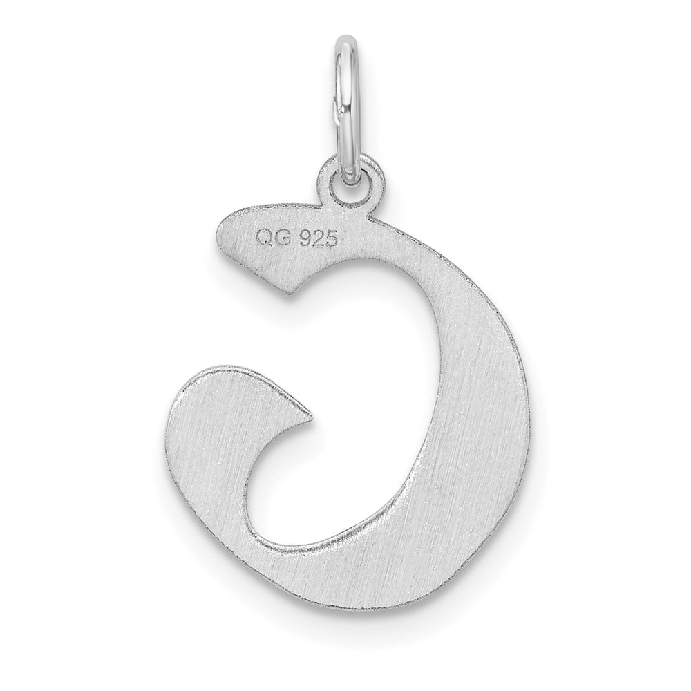 Klein Sterlingsilber Rhodiniert Artisan Block Buchstabe G Initiale Charm