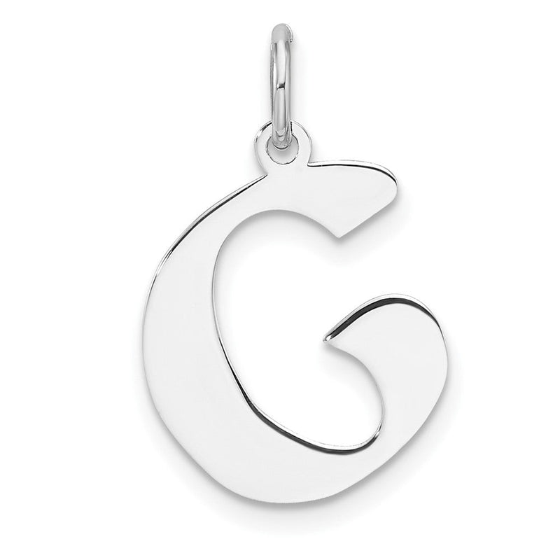 Klein Sterlingsilber Rhodiniert Artisan Block Buchstabe G Initiale Charm