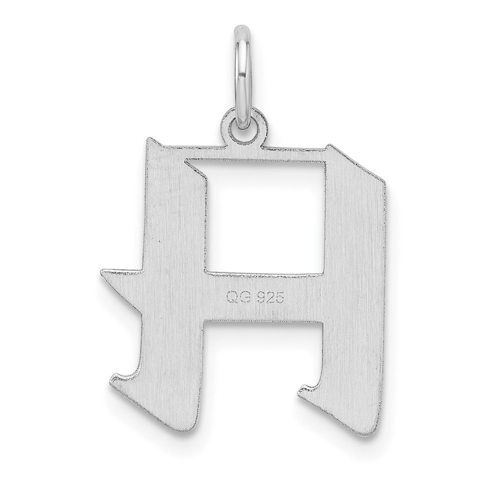 Klein Sterlingsilber Rhodiniert Artisan Block Buchstabe H Initiale Charm