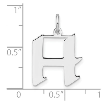 Klein Sterlingsilber Rhodiniert Artisan Block Buchstabe H Initiale Charm