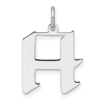 Klein Sterlingsilber Rhodiniert Artisan Block Buchstabe H Initiale Charm
