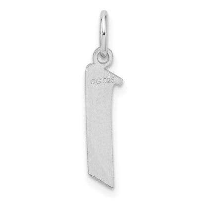 Klein Sterlingsilber Rhodiniert Artisan Block Buchstabe I Initiale Charm