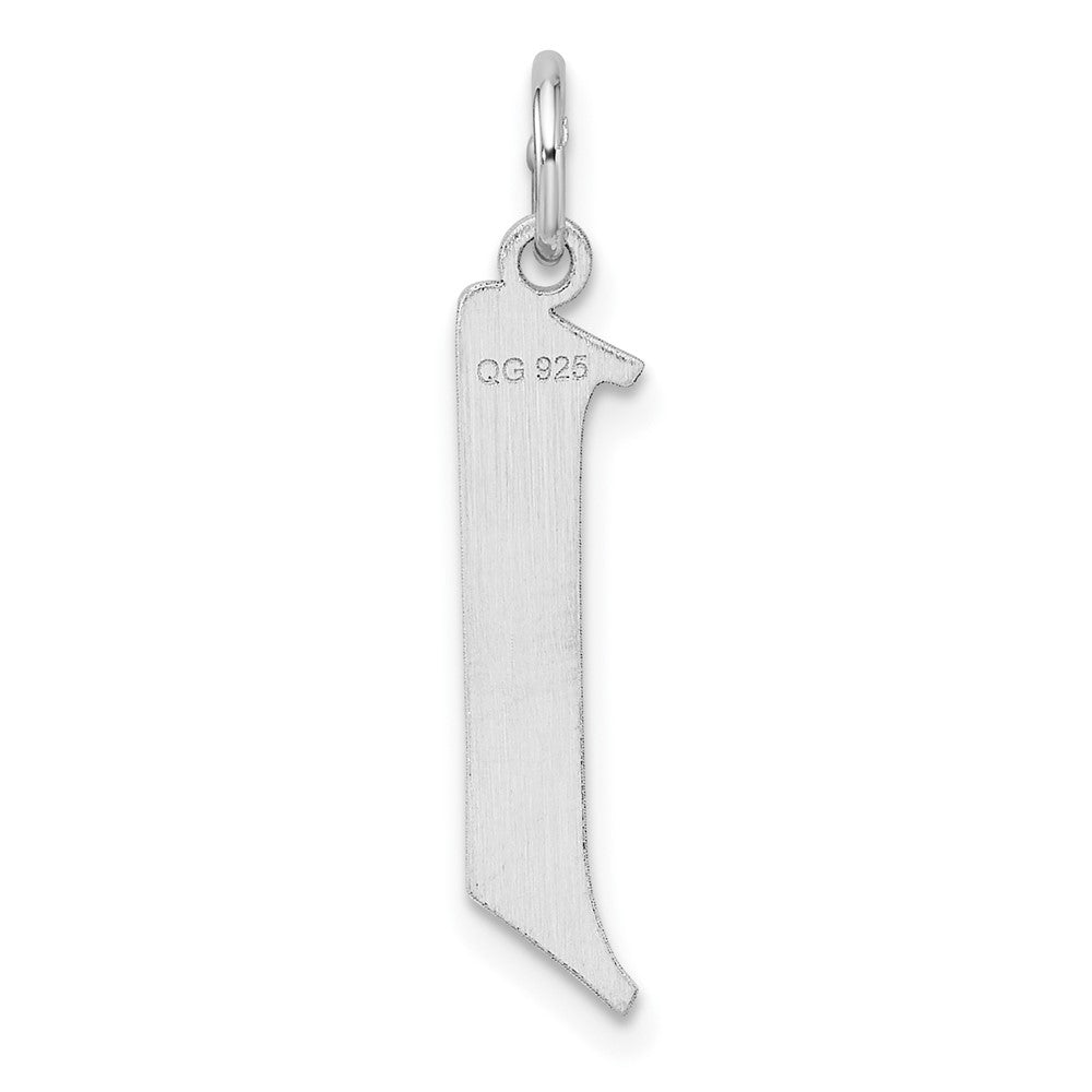 Klein Sterlingsilber Rhodiniert Artisan Block Buchstabe J Initiale Charm