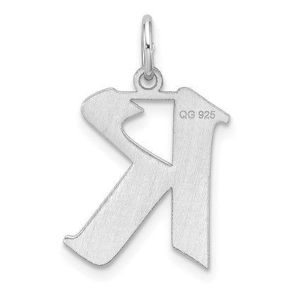 Klein Sterlingsilber Rhodiniert Artisan Block Buchstabe K Initiale Charm