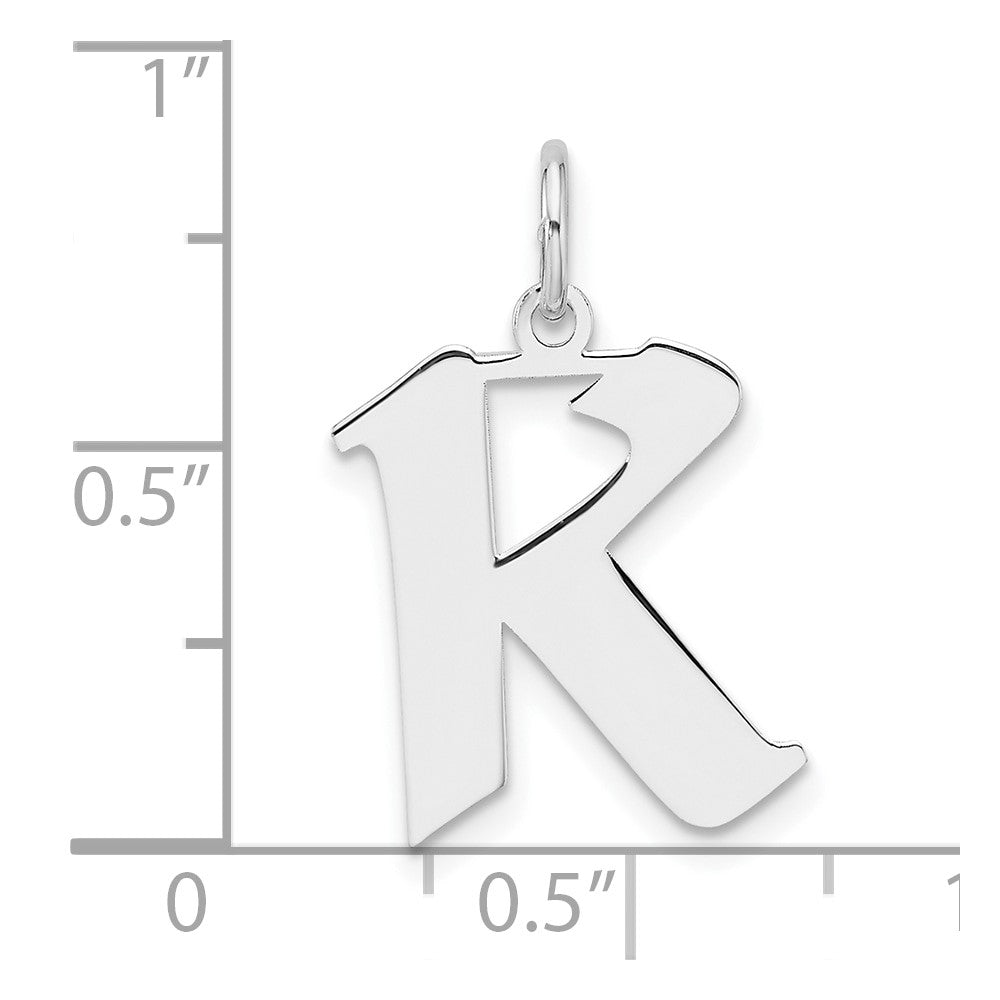 Klein Sterlingsilber Rhodiniert Artisan Block Buchstabe K Initiale Charm