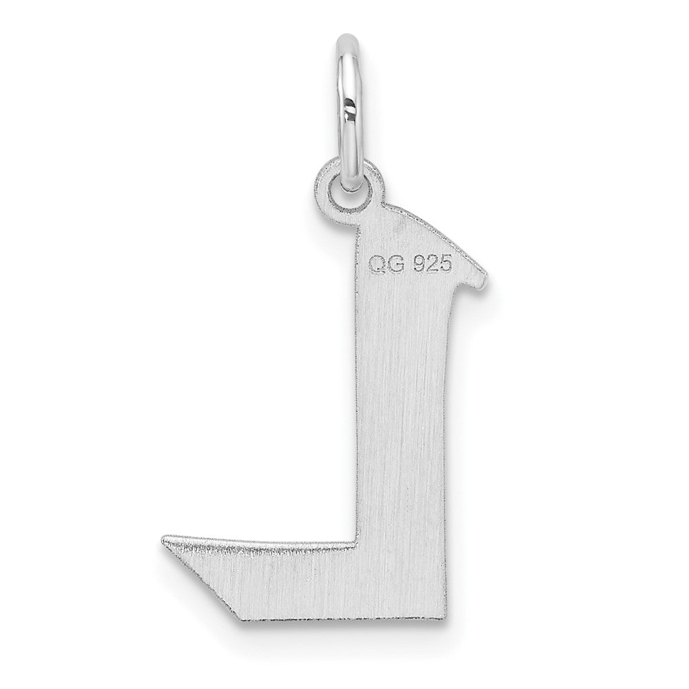 Klein Sterlingsilber Rhodiniert Artisan Block Buchstabe L Initiale Charm