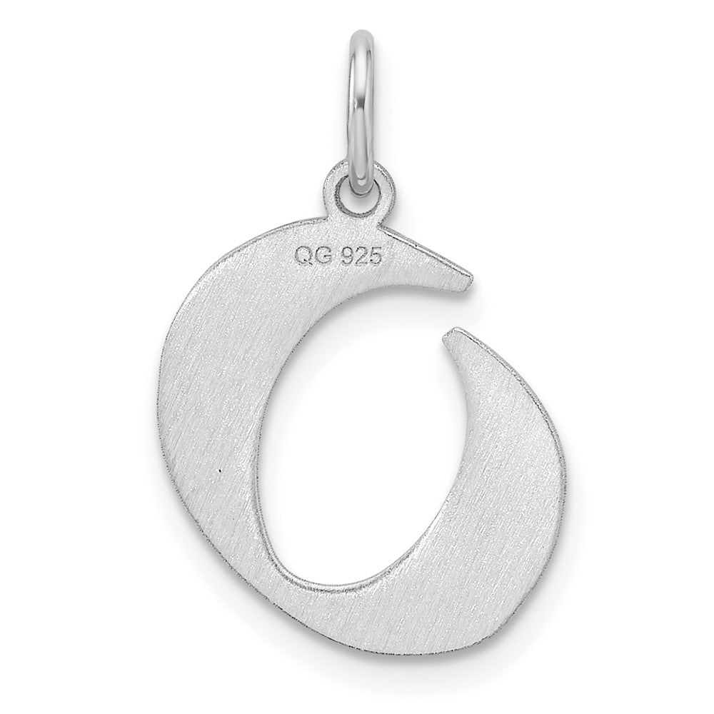 Klein Sterlingsilber Rhodiniert Artisan Block Buchstabe O Initiale Charm