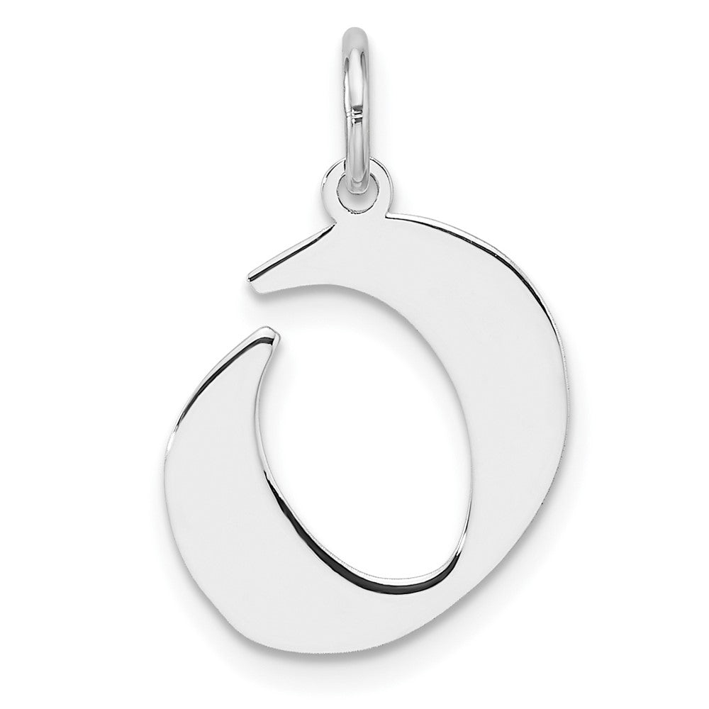 Klein Sterlingsilber Rhodiniert Artisan Block Buchstabe O Initiale Charm