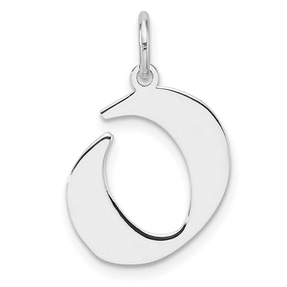 Klein Sterlingsilber Rhodiniert Artisan Block Buchstabe O Initiale Charm