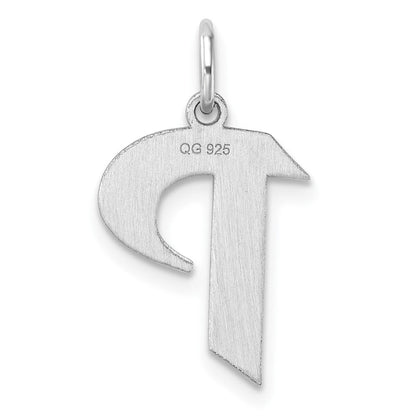 Klein Sterlingsilber Rhodiniert Artisan Block Buchstabe P Initiale Charm