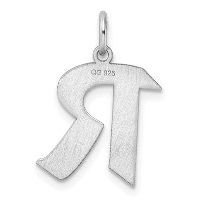Klein Sterlingsilber Rhodiniert Artisan Block Buchstabe R Initiale Charm