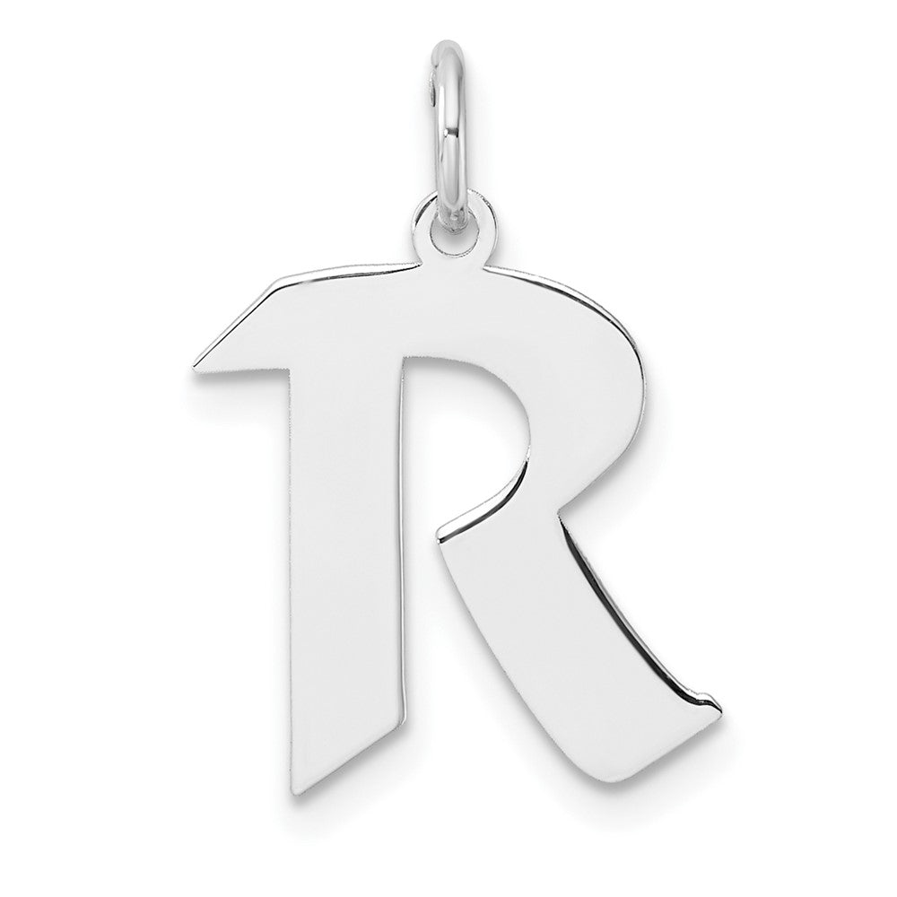 Klein Sterlingsilber Rhodiniert Artisan Block Buchstabe R Initiale Charm