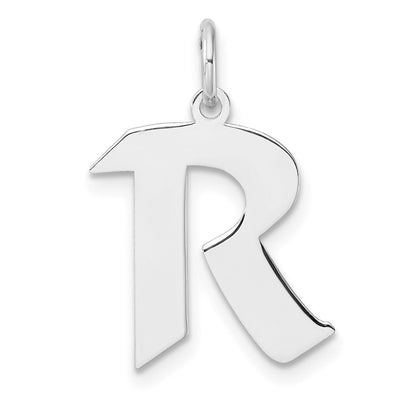 Klein Sterlingsilber Rhodiniert Artisan Block Buchstabe R Initiale Charm