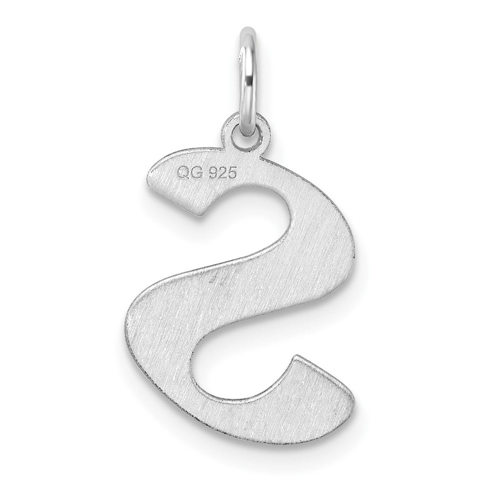 Klein Sterlingsilber Rhodiniert Artisan Block Buchstabe S Initiale Charm