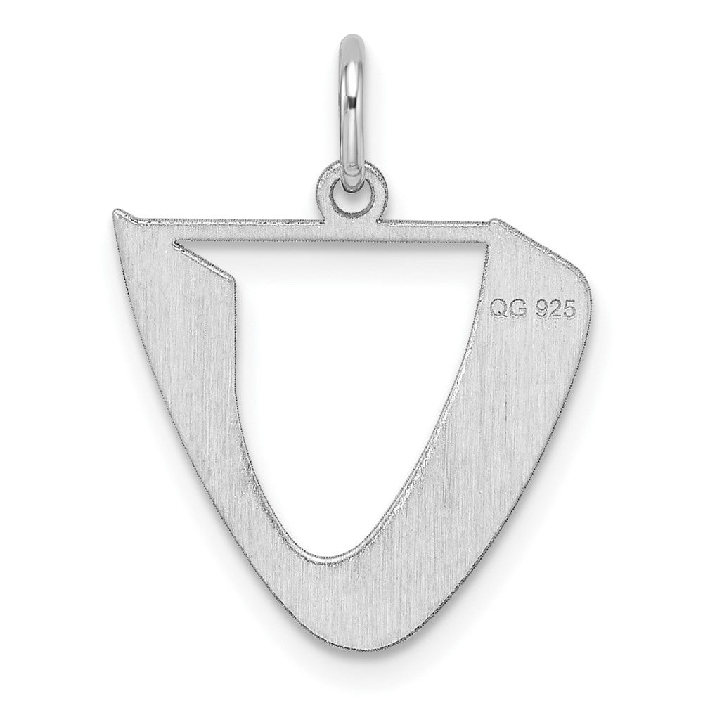 Klein Sterlingsilber Rhodiniert Artisan Block Buchstabe U Initiale Charm