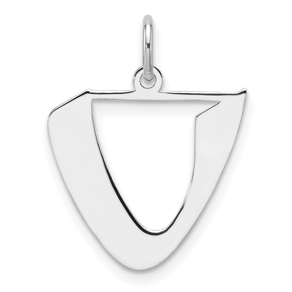 Klein Sterlingsilber Rhodiniert Artisan Block Buchstabe U Initiale Charm
