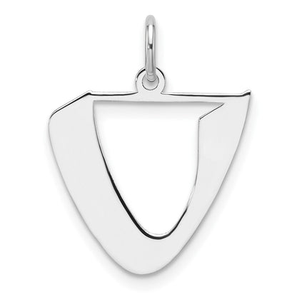 Klein Sterlingsilber Rhodiniert Artisan Block Buchstabe U Initiale Charm