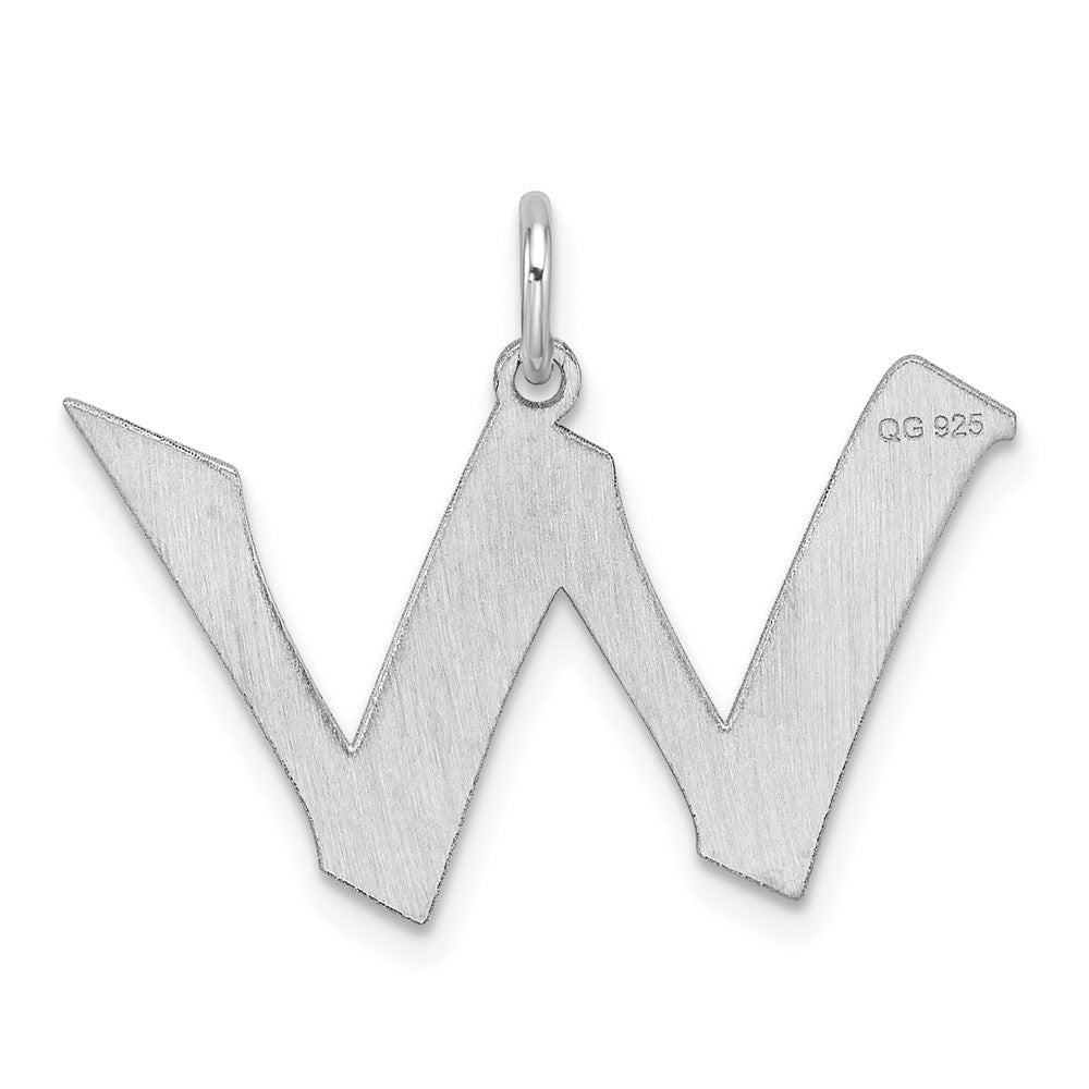 Klein Sterlingsilber Rhodiniert Artisan Block Buchstabe W Initiale Charm