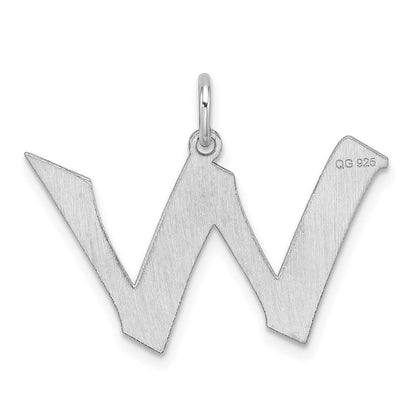 Klein Sterlingsilber Rhodiniert Artisan Block Buchstabe W Initiale Charm