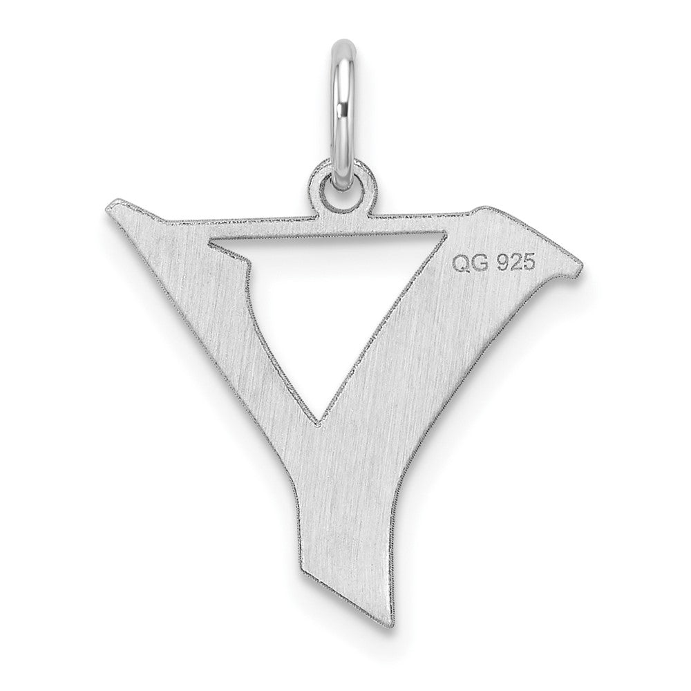 Klein Sterlingsilber Rhodiniert Artisan Block Buchstabe Y Initiale Charm